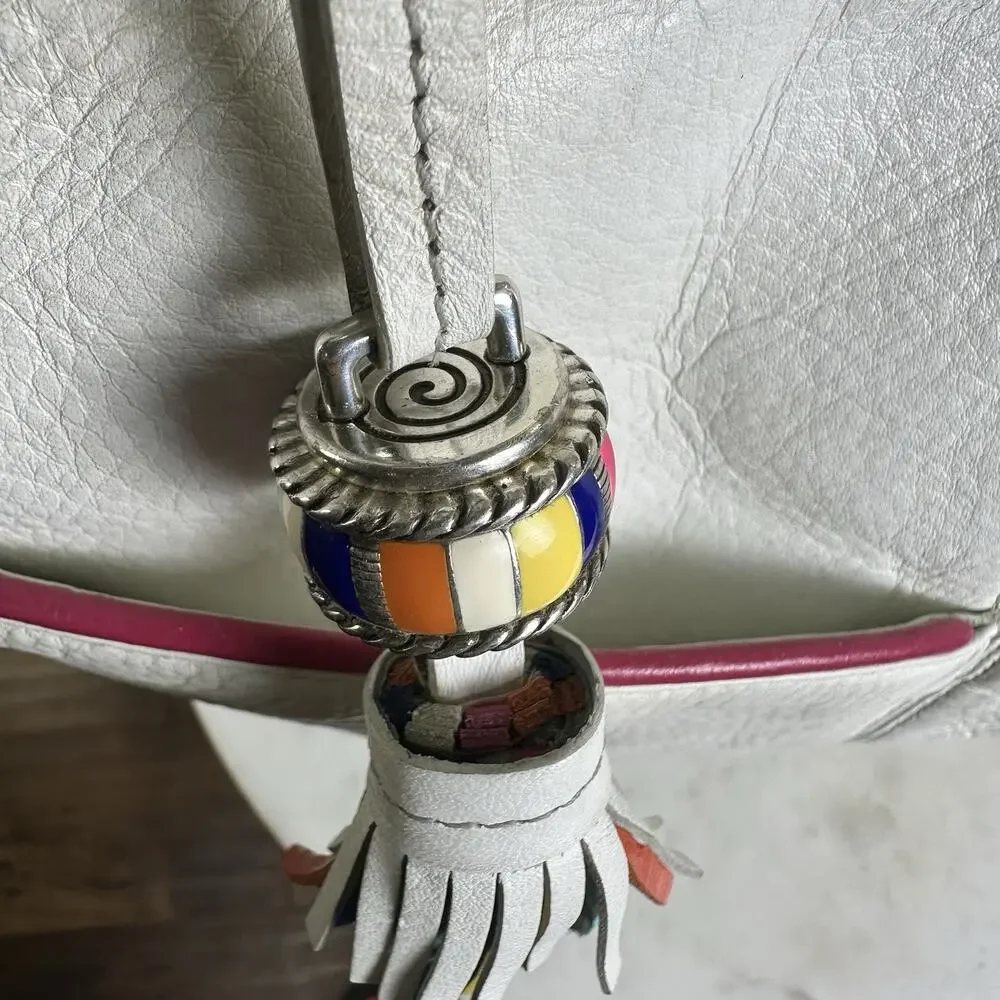 Brighton Lumina Hobo bag White with piping butter Soft Leather Perfect Ornate